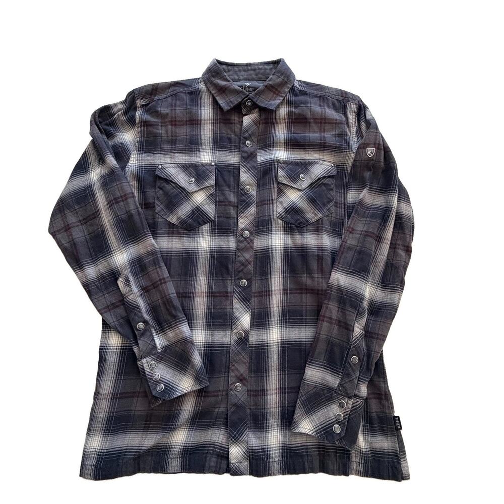 Kuhl Men's Lowdown Long Sleeve Pearl Snap Logo Button Down Shirt S